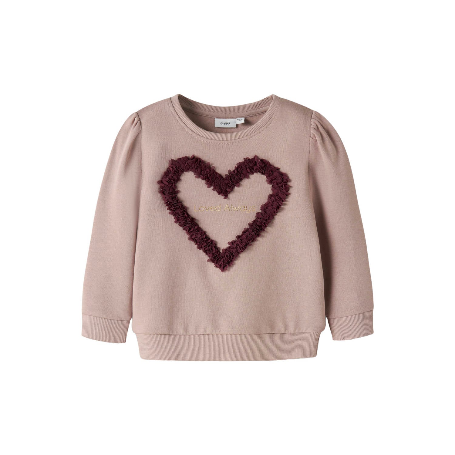 GUPPY MINI sweater met hartjes lichtroze
