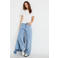 Cache Cache wide leg jeans met strass-steentjes - lichtblauw