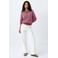 MANGO TEEN gebreide gestreepte trui met glitters - roze