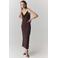 Mango midi zomerjurk met open rug - bruin