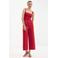 Mango jumpsuit met ceintuur en linnen - rood