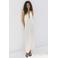Mango halter midi jurk met stippen - wit
