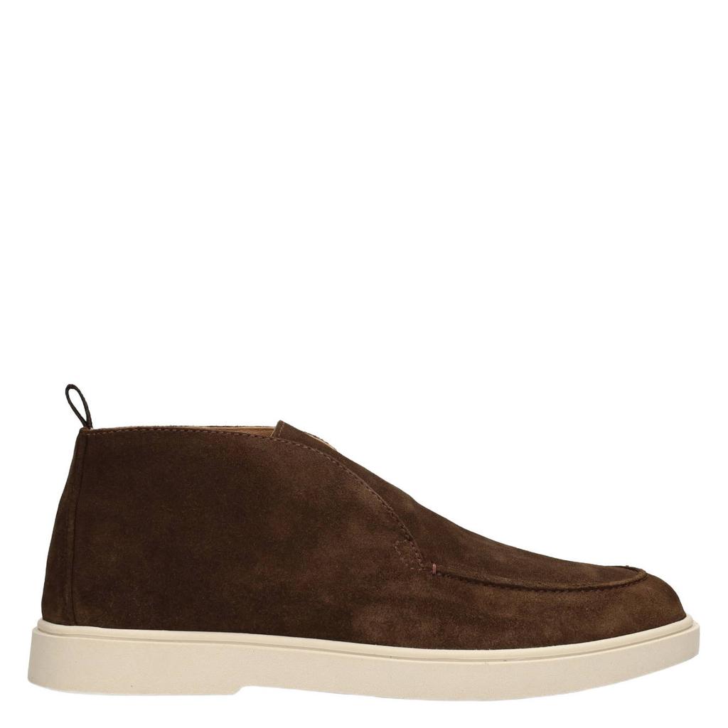 Poelman Milan suède enkelboots - donkerbruin