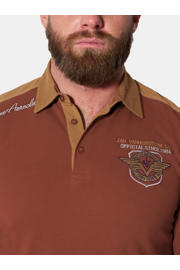 thumbnail: Jan Vanderstorm regular fit polo met borduursels en print Plus Size - donkerrood