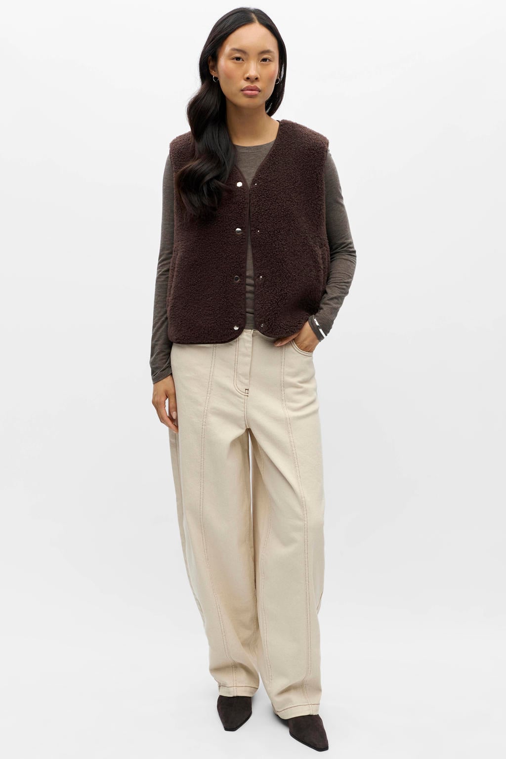 OBJECT gilet - bruin