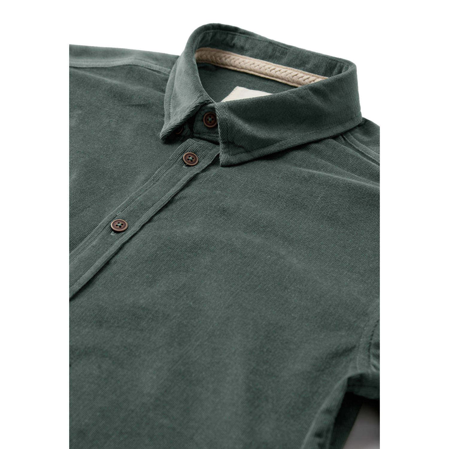 Anerkjendt regular fit casual corduroy overhemd hunter green