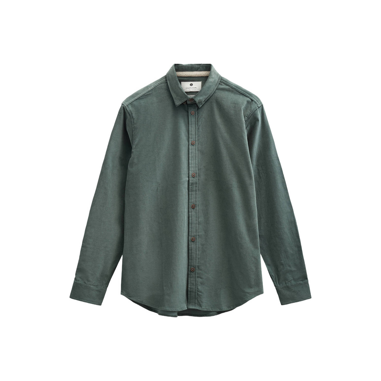 Anerkjendt regular fit casual corduroy overhemd hunter green