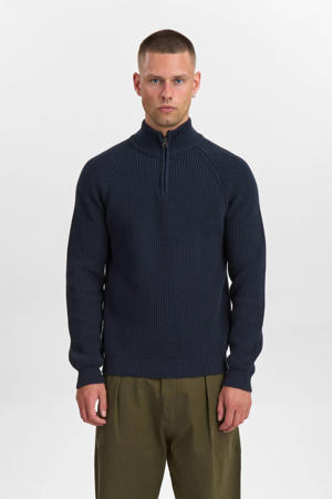 trui grof gebreid donkerblauw