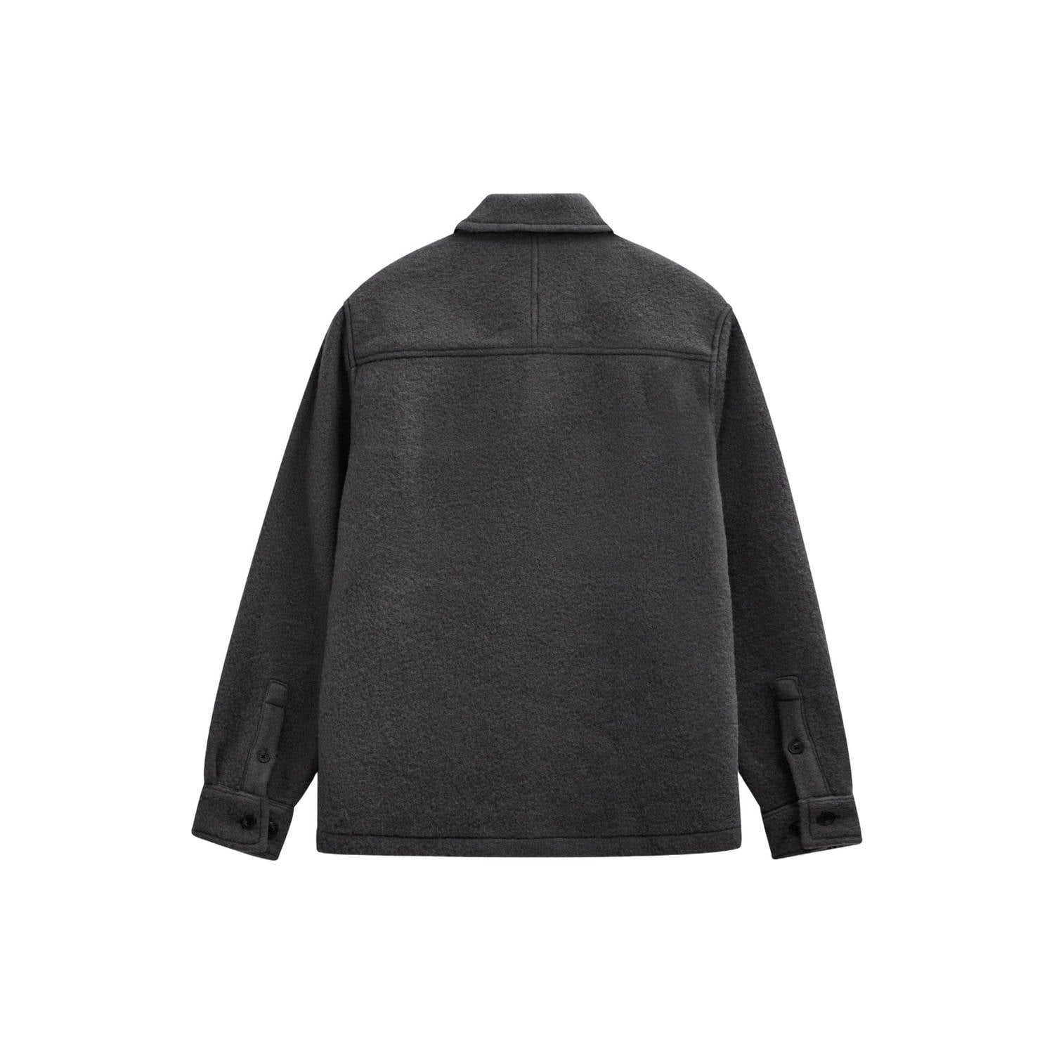Anerkjendt regular fit overshirt met wol antraciet