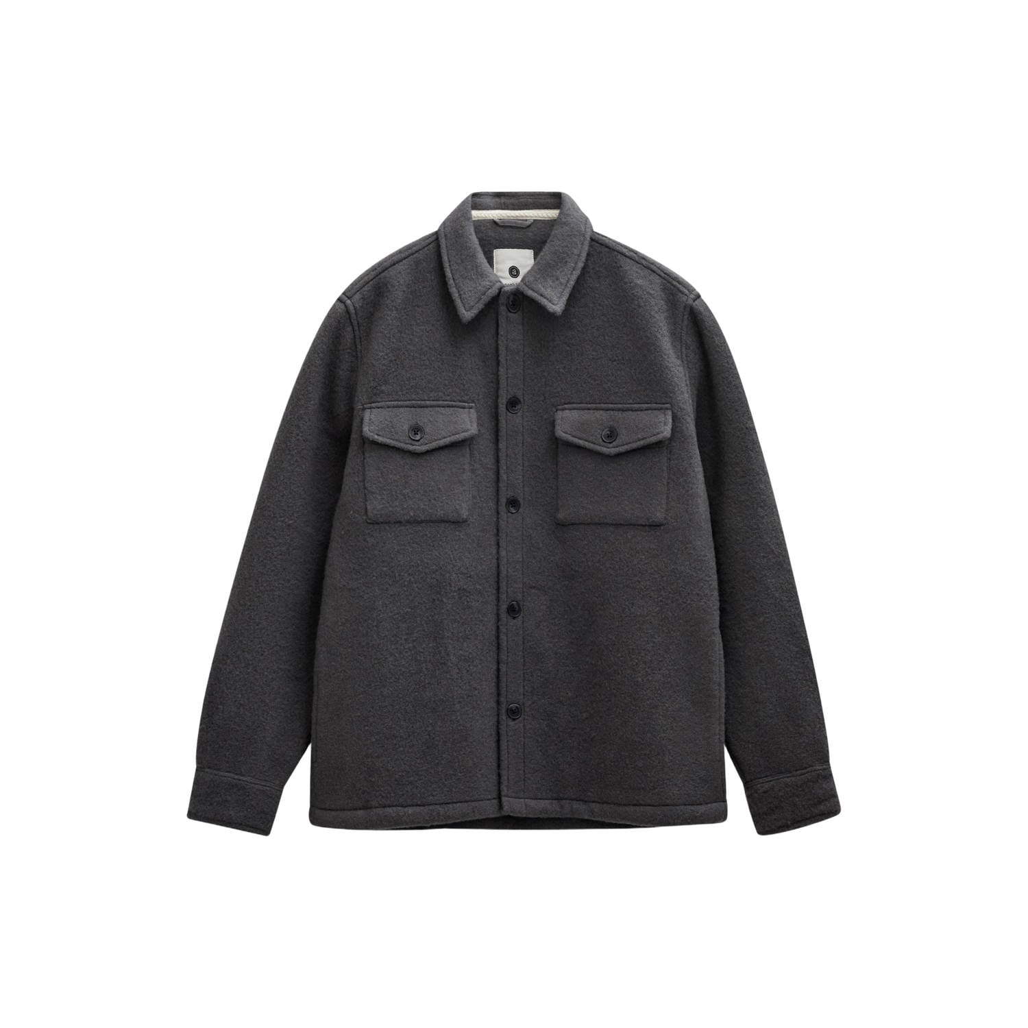 Anerkjendt regular fit overshirt met wol antraciet