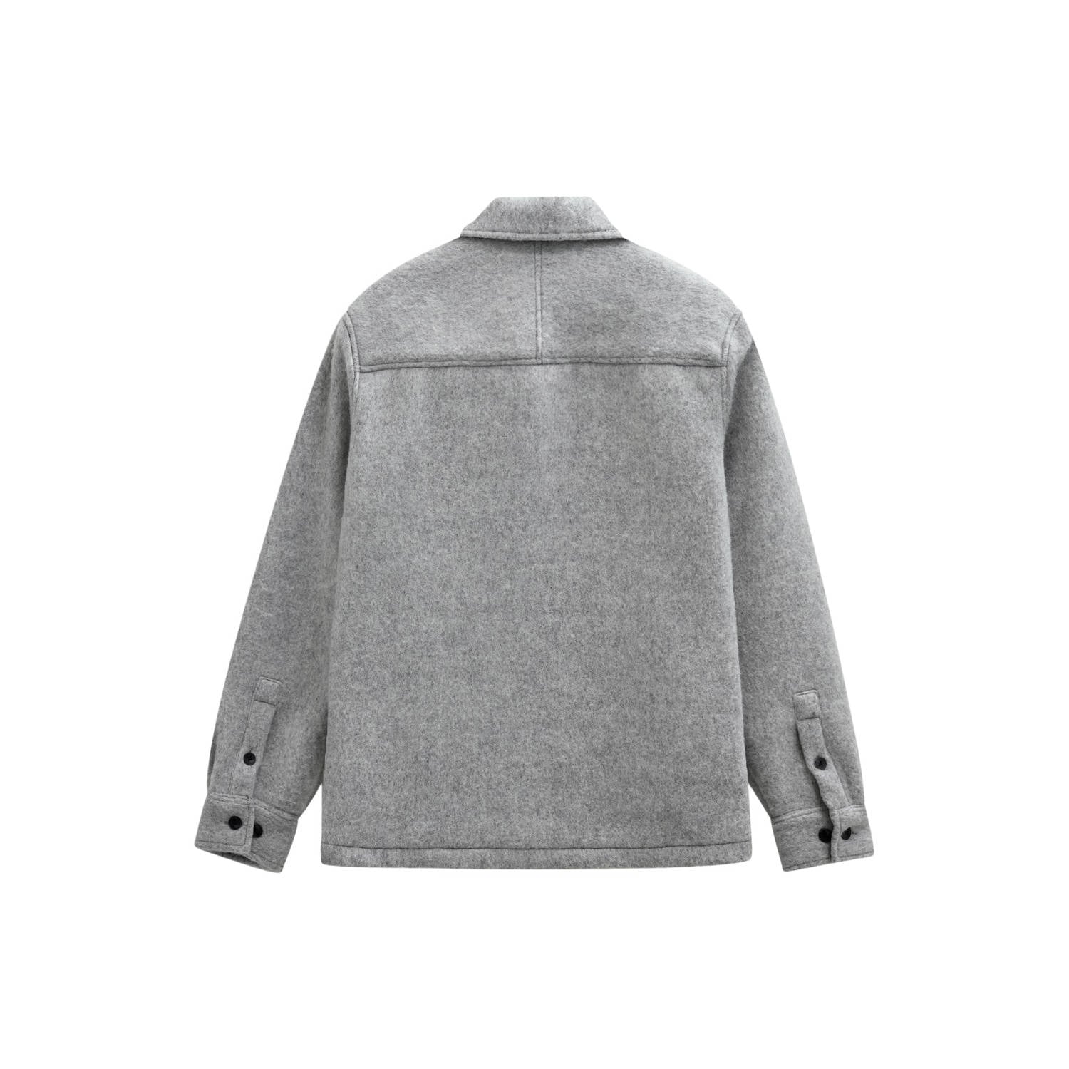 Anerkjendt regular fit overshirt met wol lichtgrijs