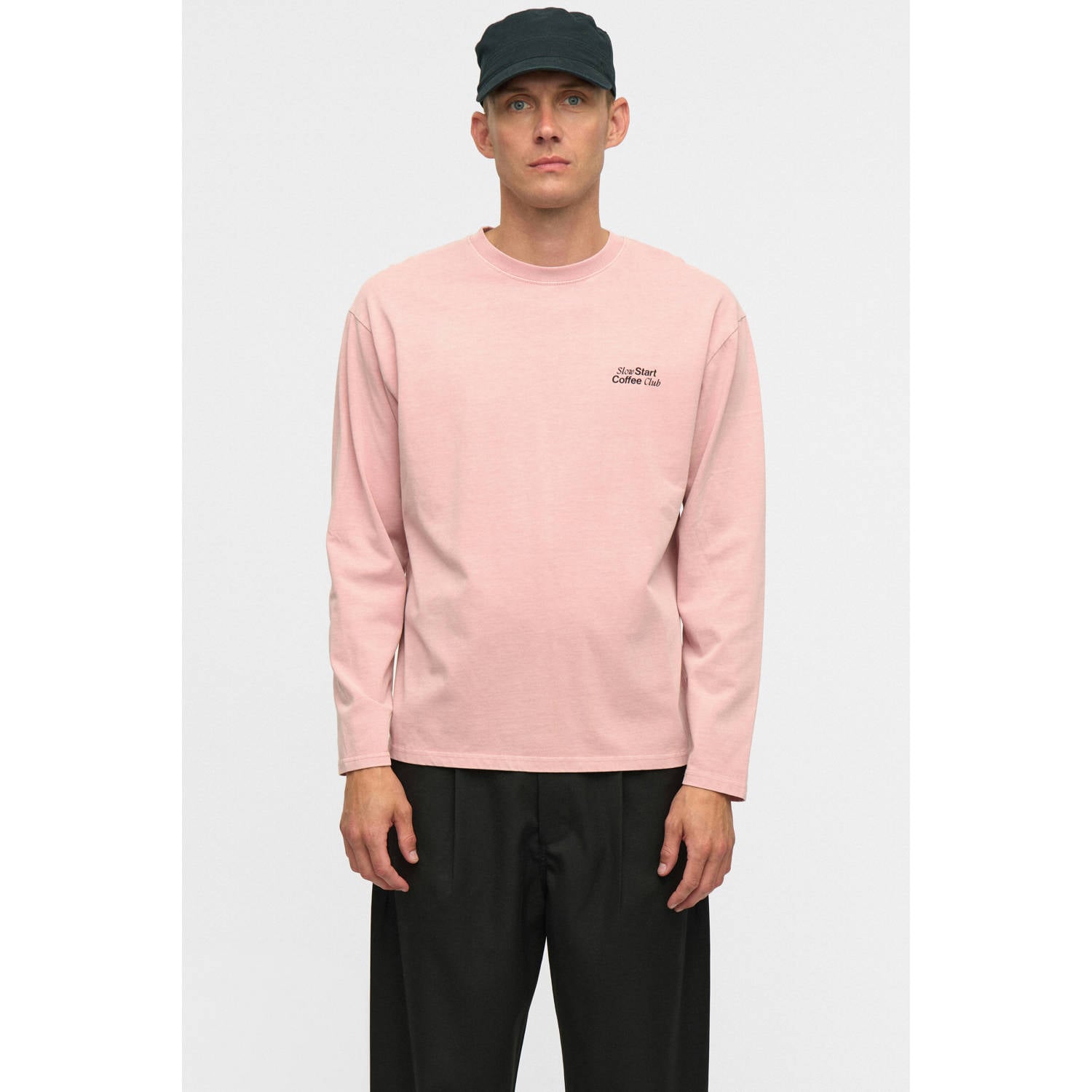 Anerkjendt relaxed fit longsleeve met backprint roze
