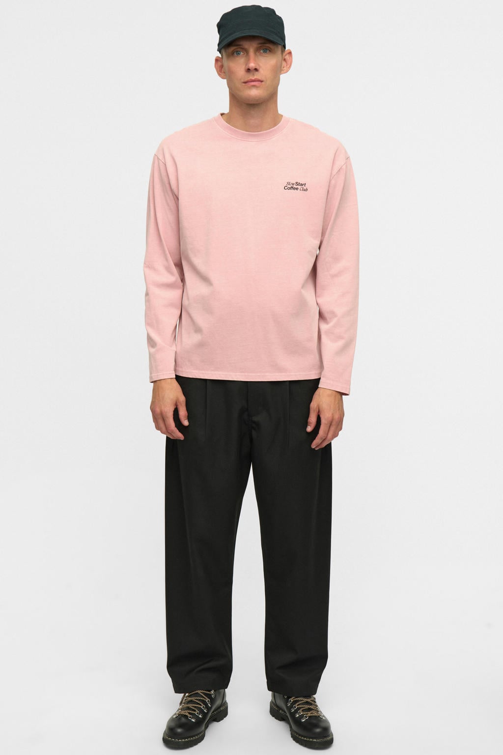 Anerkjendt relaxed fit longsleeve met backprint - roze