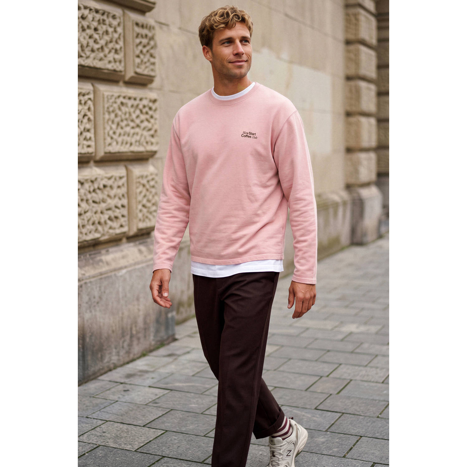 Anerkjendt relaxed fit longsleeve met backprint roze