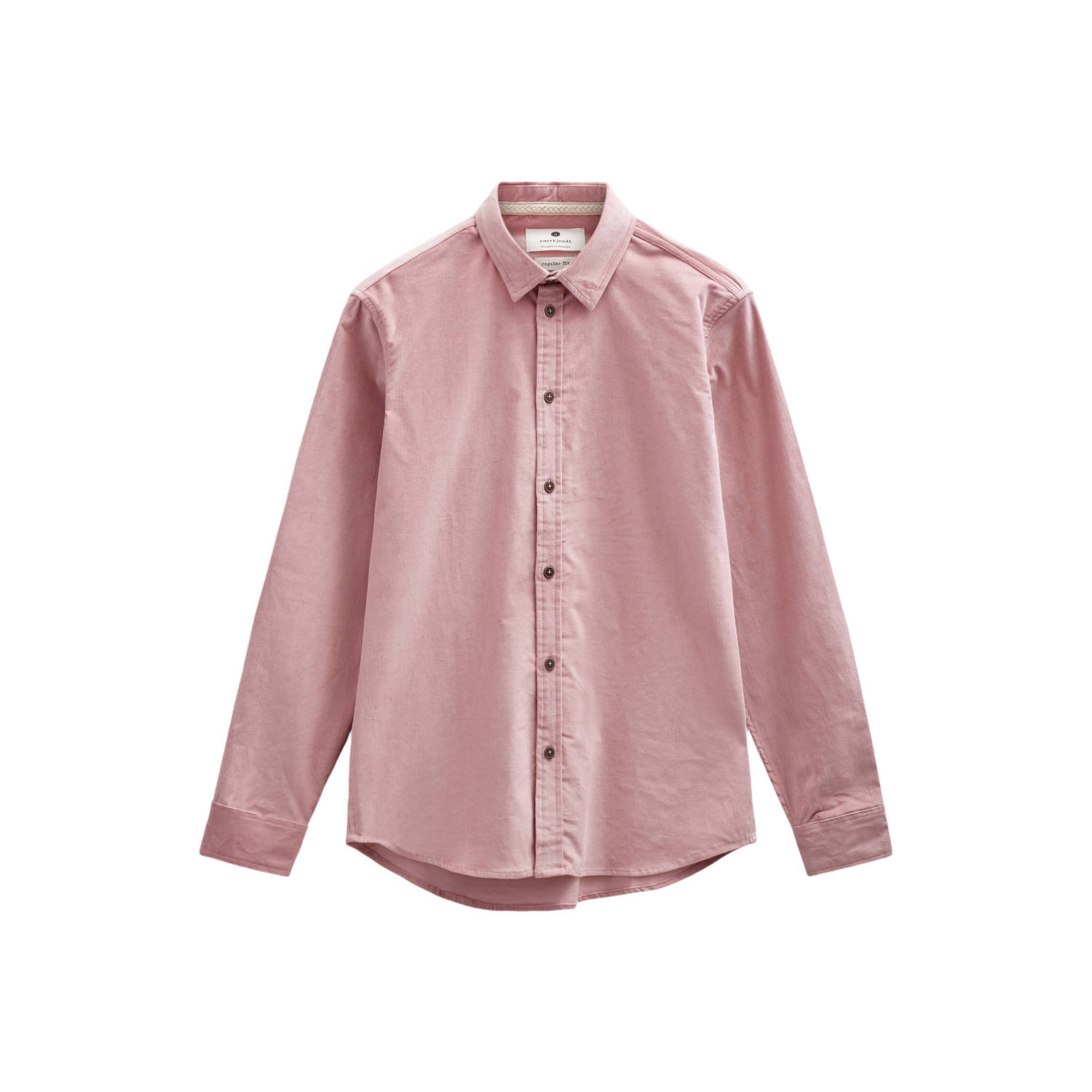 Anerkjendt corduroy regular fit overhemd roze