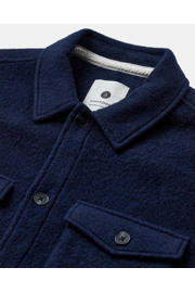 thumbnail: Anerkjendt regular fit overshirt met wol - donkerblauw