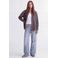 JJXX rechtvallende geruite blouse - bruin