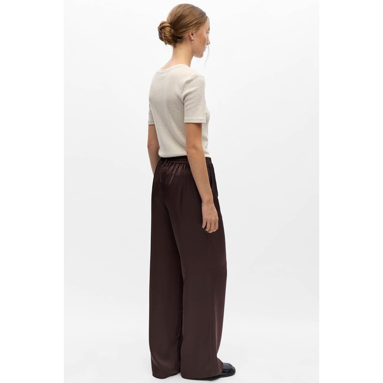 OBJECT wide leg broek bruin