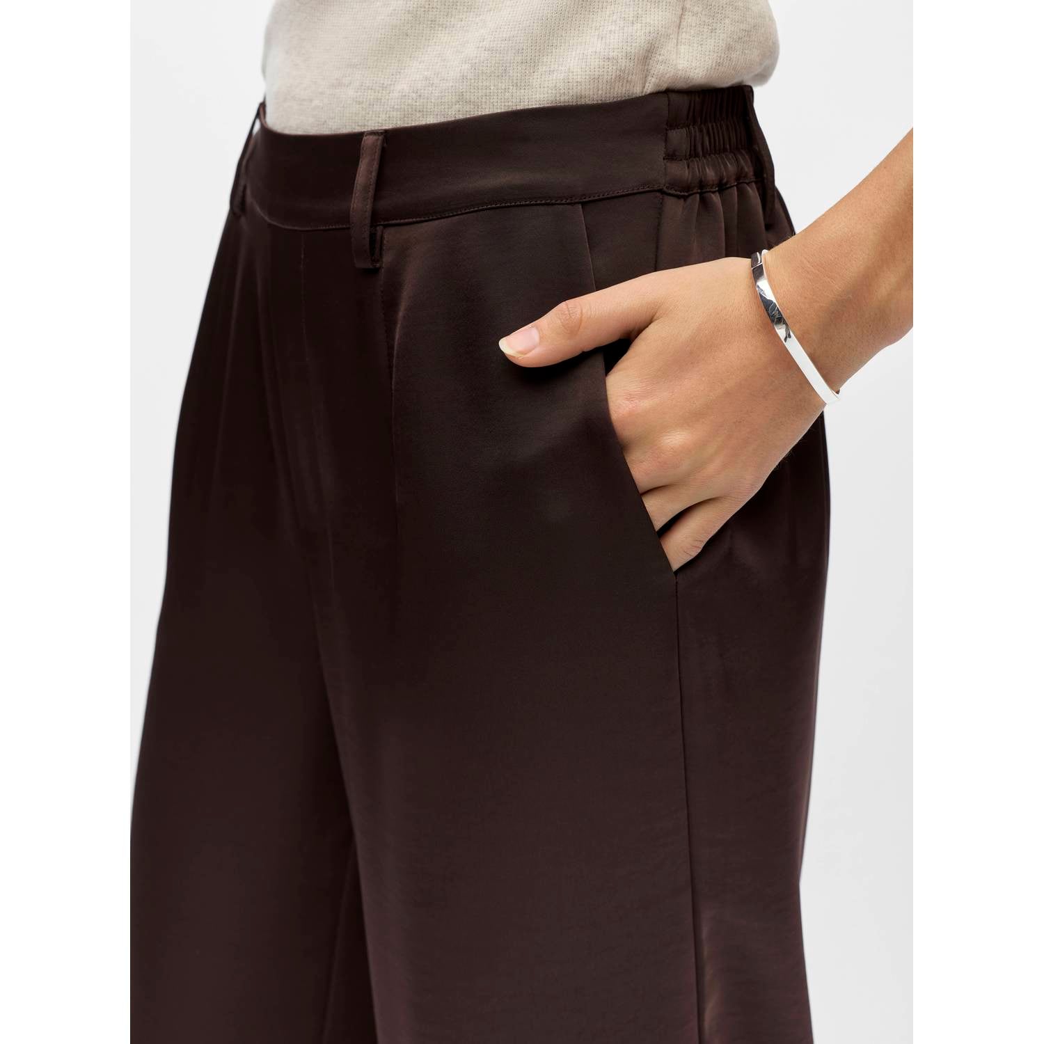 OBJECT wide leg broek bruin