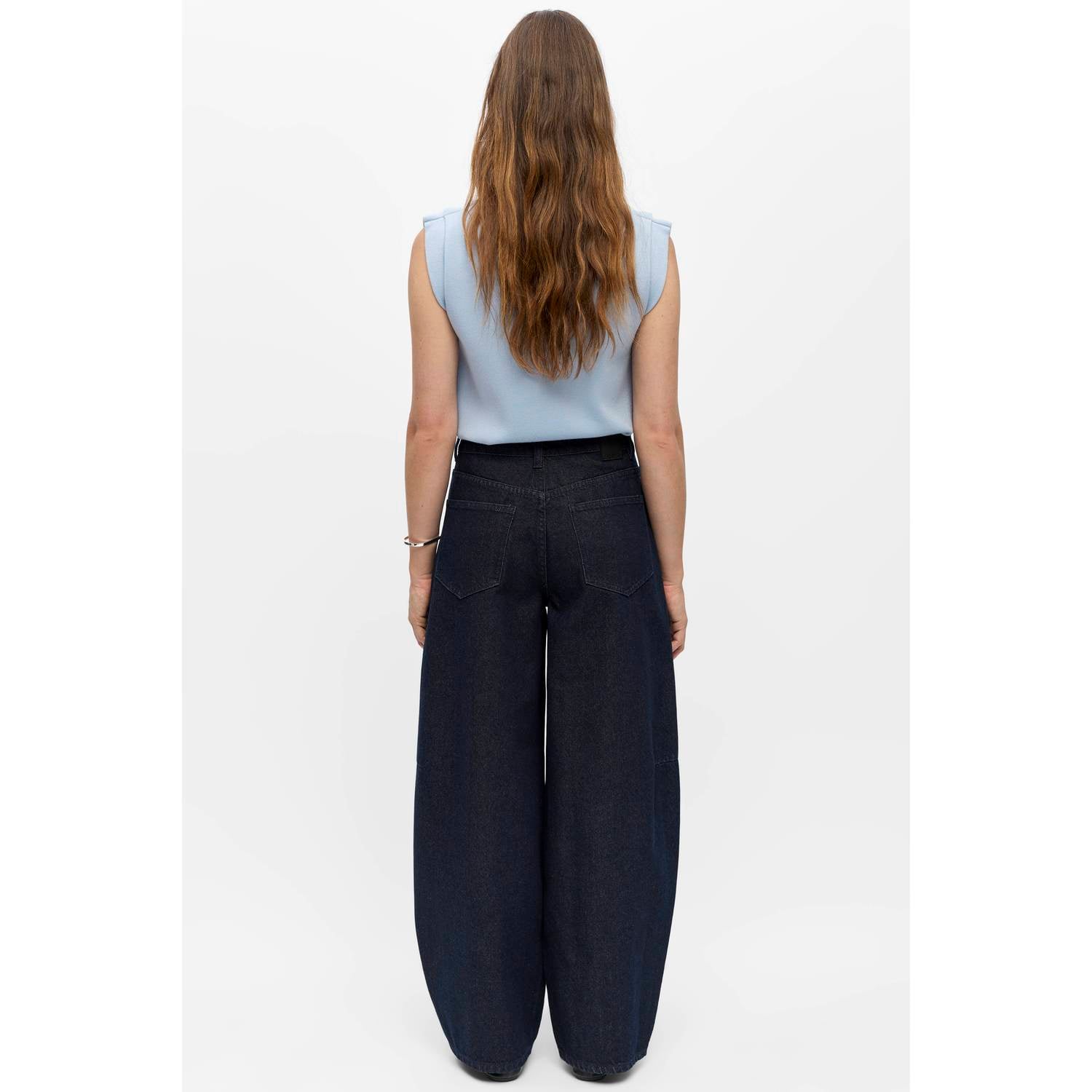 OBJECT barrel jeans donkerblauw denim