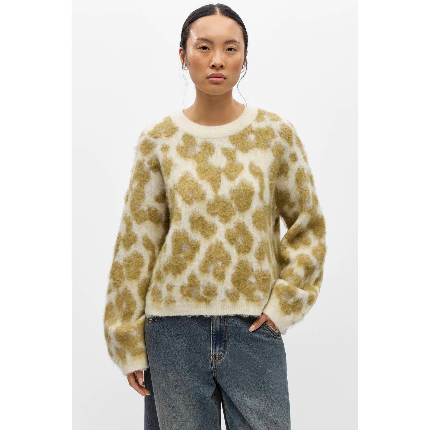 OBJECT gebreide trui met print ecru multi