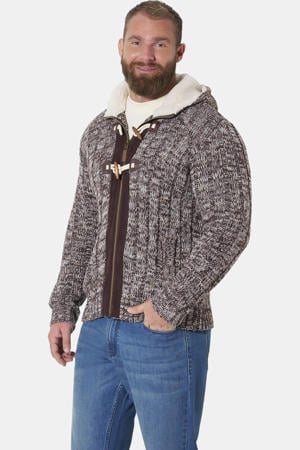 gebreid gemêleerd vest met wol, Plus Size - olijfgroen