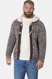 thumbnail: Jan Vanderstorm gebreid gemêleerd vest met wol, Plus Size - olijfgroen