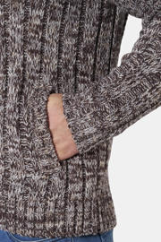 thumbnail: Jan Vanderstorm gebreid gemêleerd vest met wol, Plus Size - olijfgroen