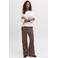 JJXX wide leg gebreide casual broek - bruin