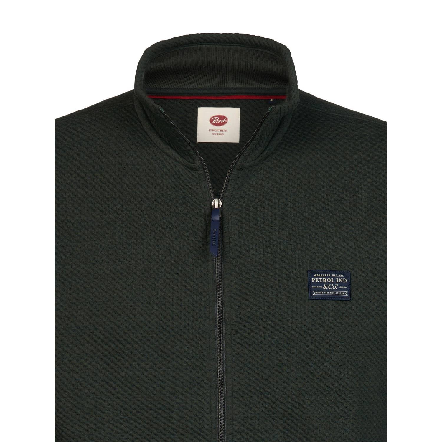 Petrol Industries sweatvest donkergroen