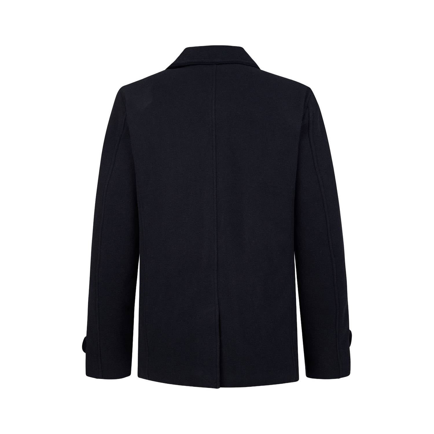 Petrol Industries wintermantel met wol donkerblauw