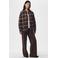 PIECES geruite blouse - bruin