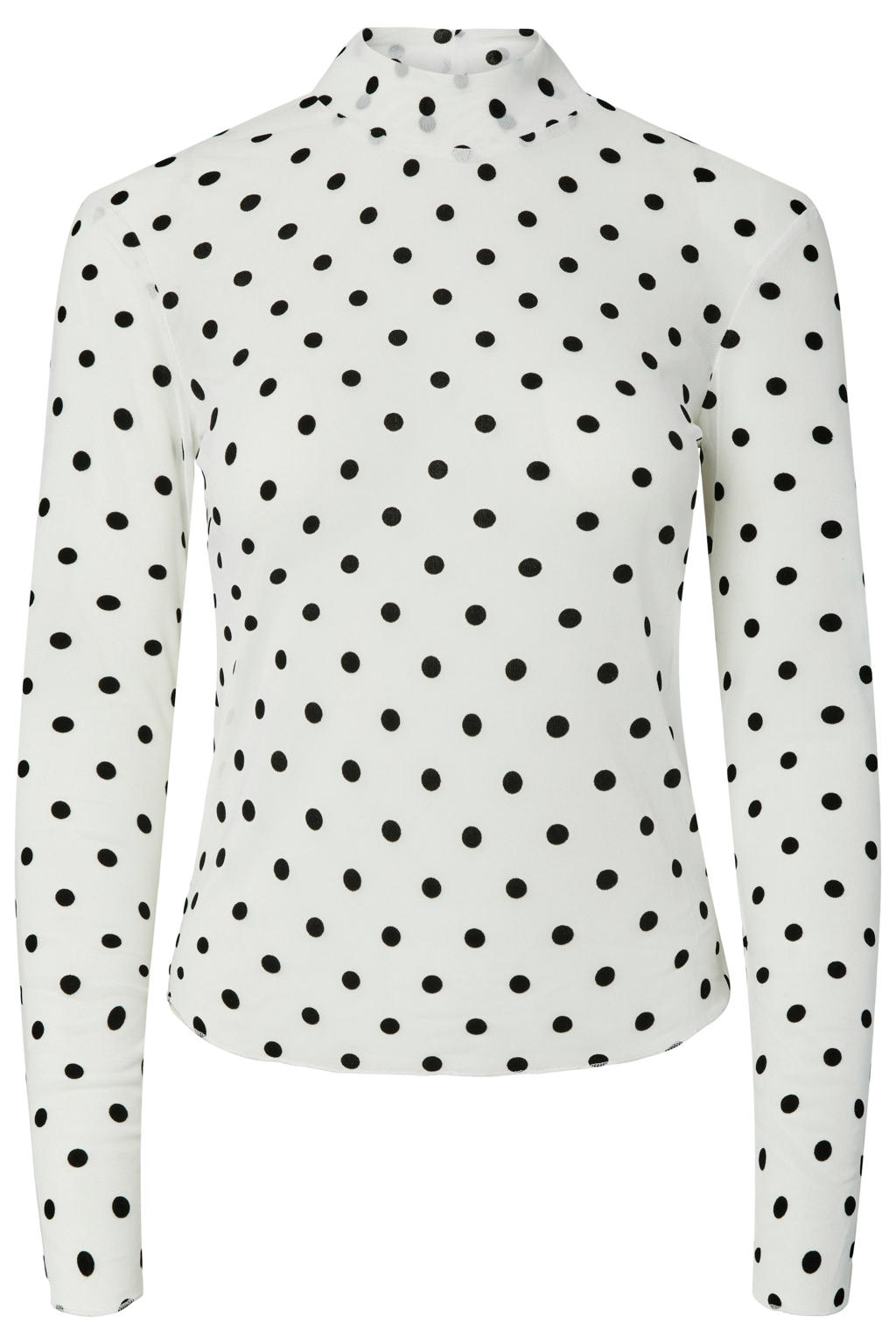 PIECES semi-transparante top met stippen - ecru