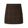 PIECES korte geruite rok met wol - bruin