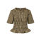 PIECES geruite top met peplum - geel