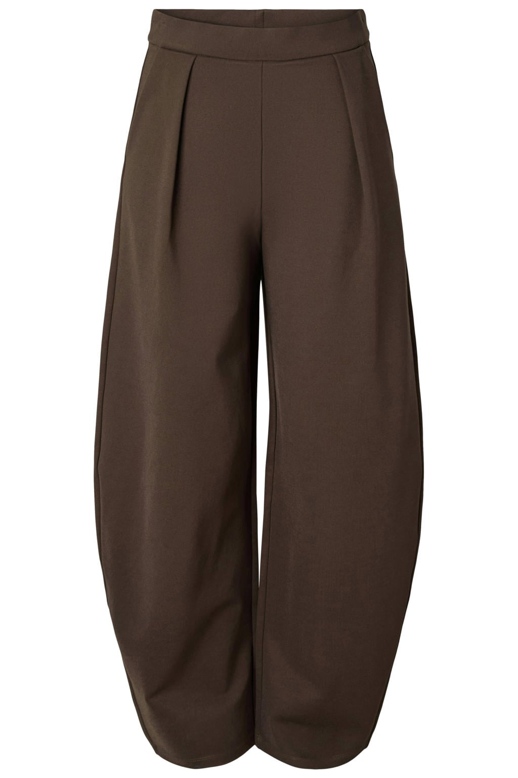 PIECES barrel broek - donkerbruin