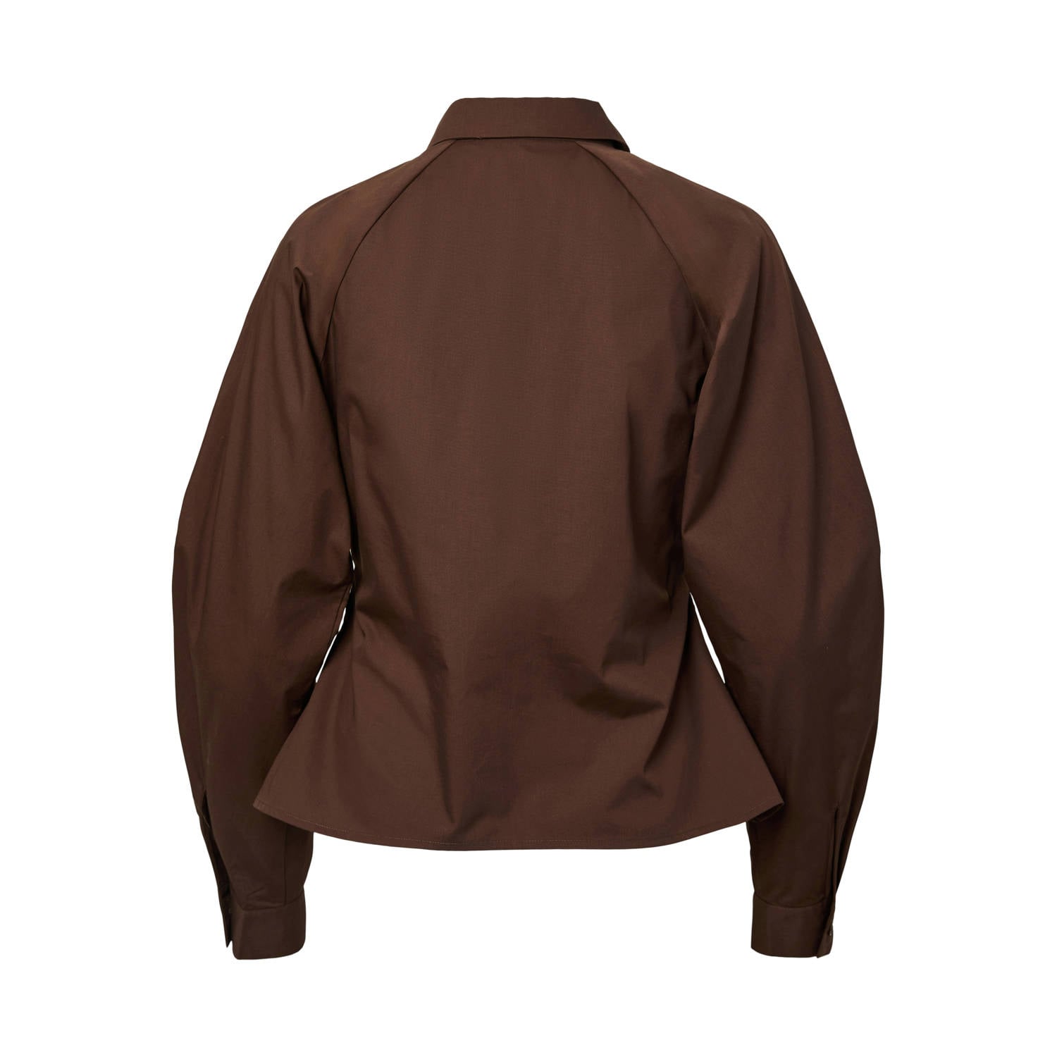 PIECES getailleerde blouse met plooien bruin