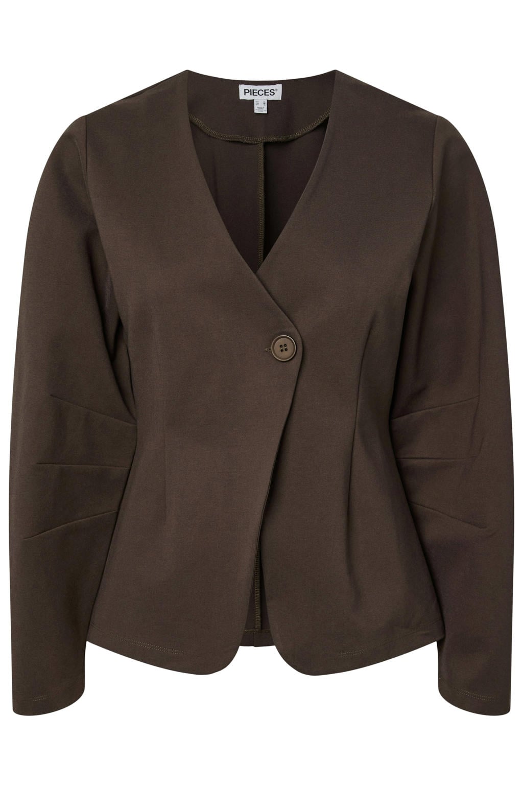 PIECES getailleerde blazer - donkerbruin