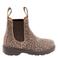 Bisgaard leren enkelboots met profielzool en panterprint - bruin/beige