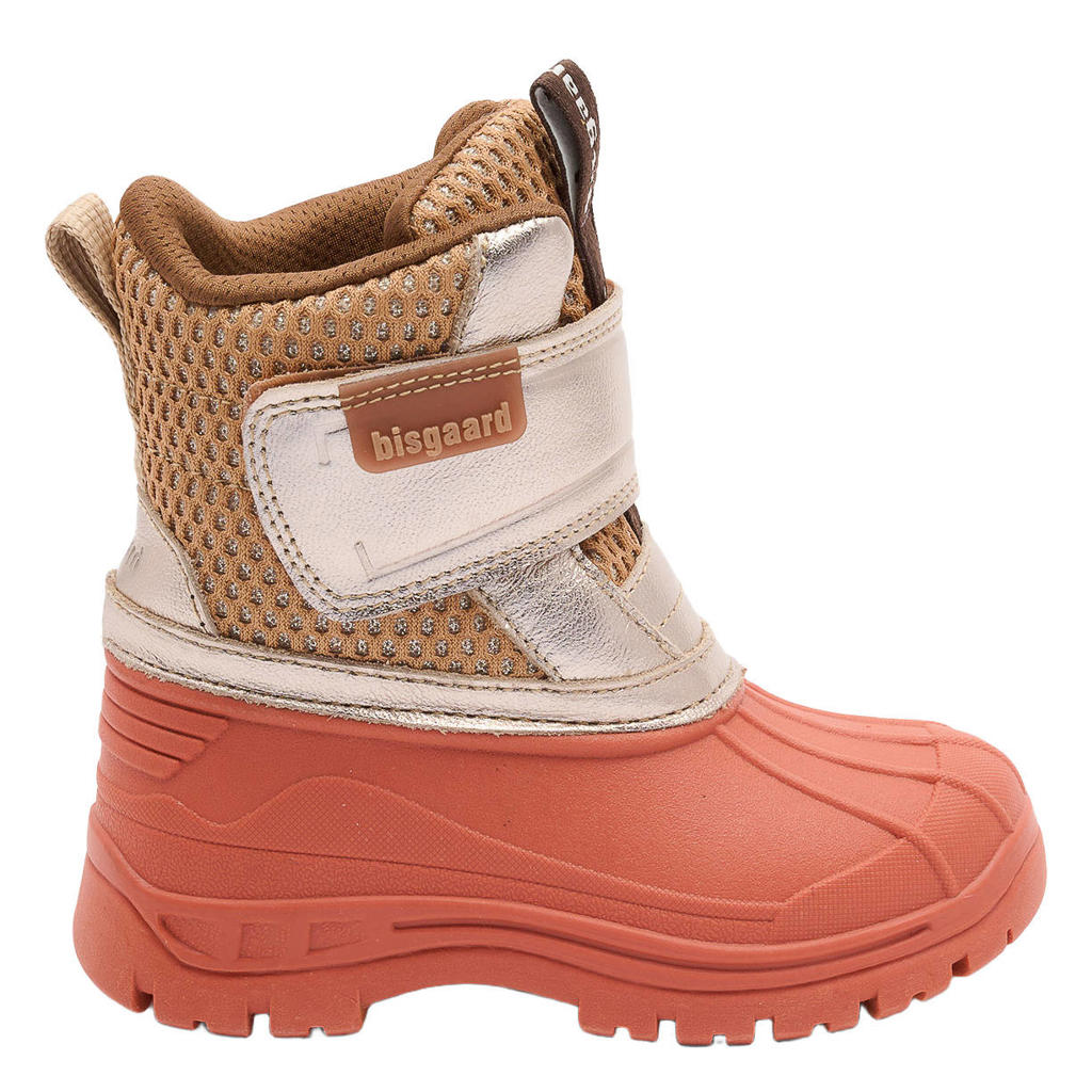 Bisgaard leren snowboots met profielzool - oranje/zilver