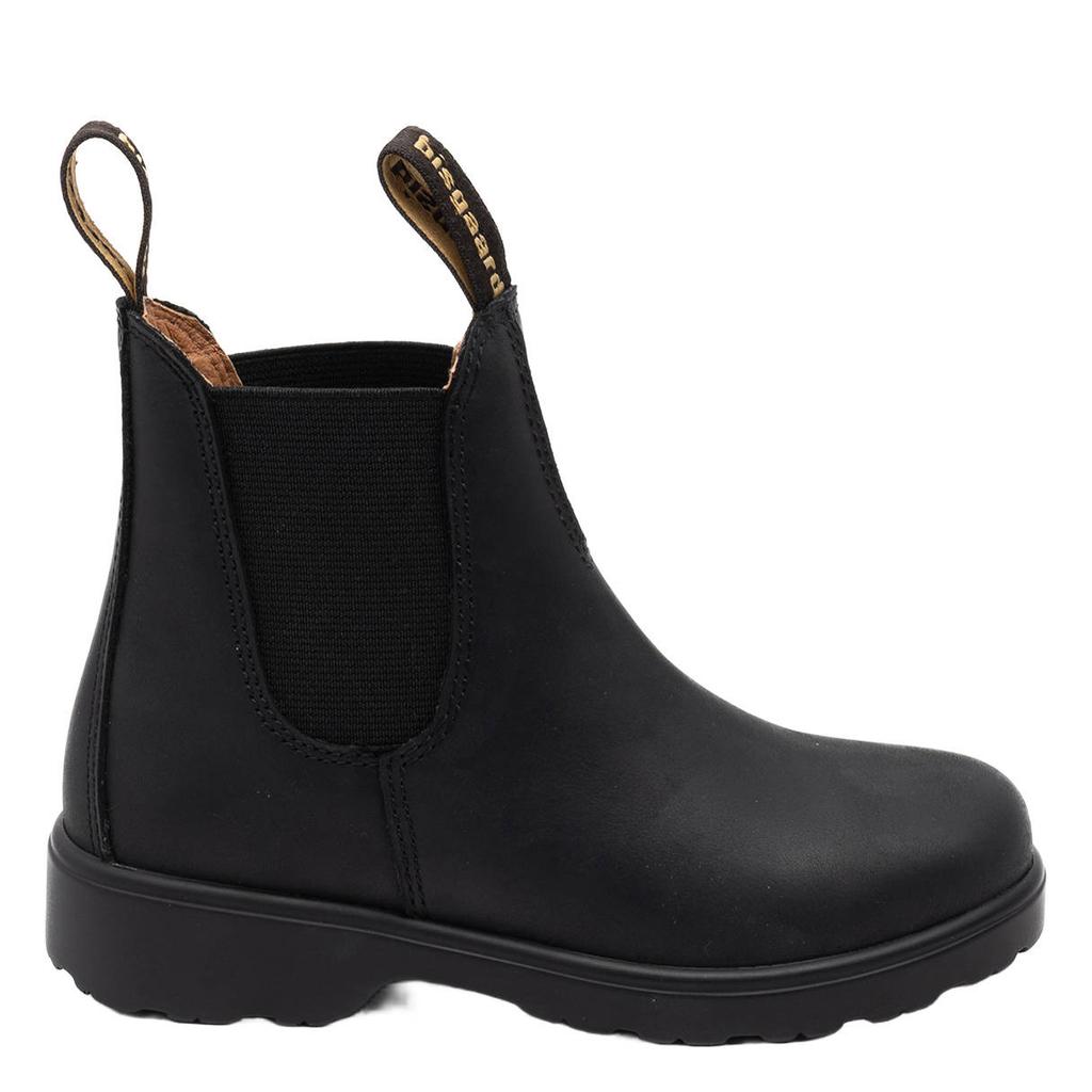 Zwarte meisjes Bisgaard leren enkelboots met profielzool -