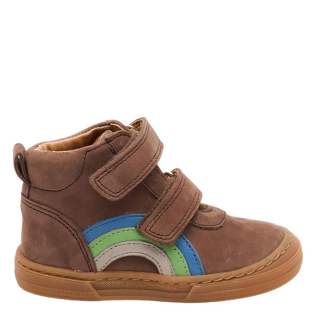Bruine jongens Bisgaard leren enkelboots - met klittenband