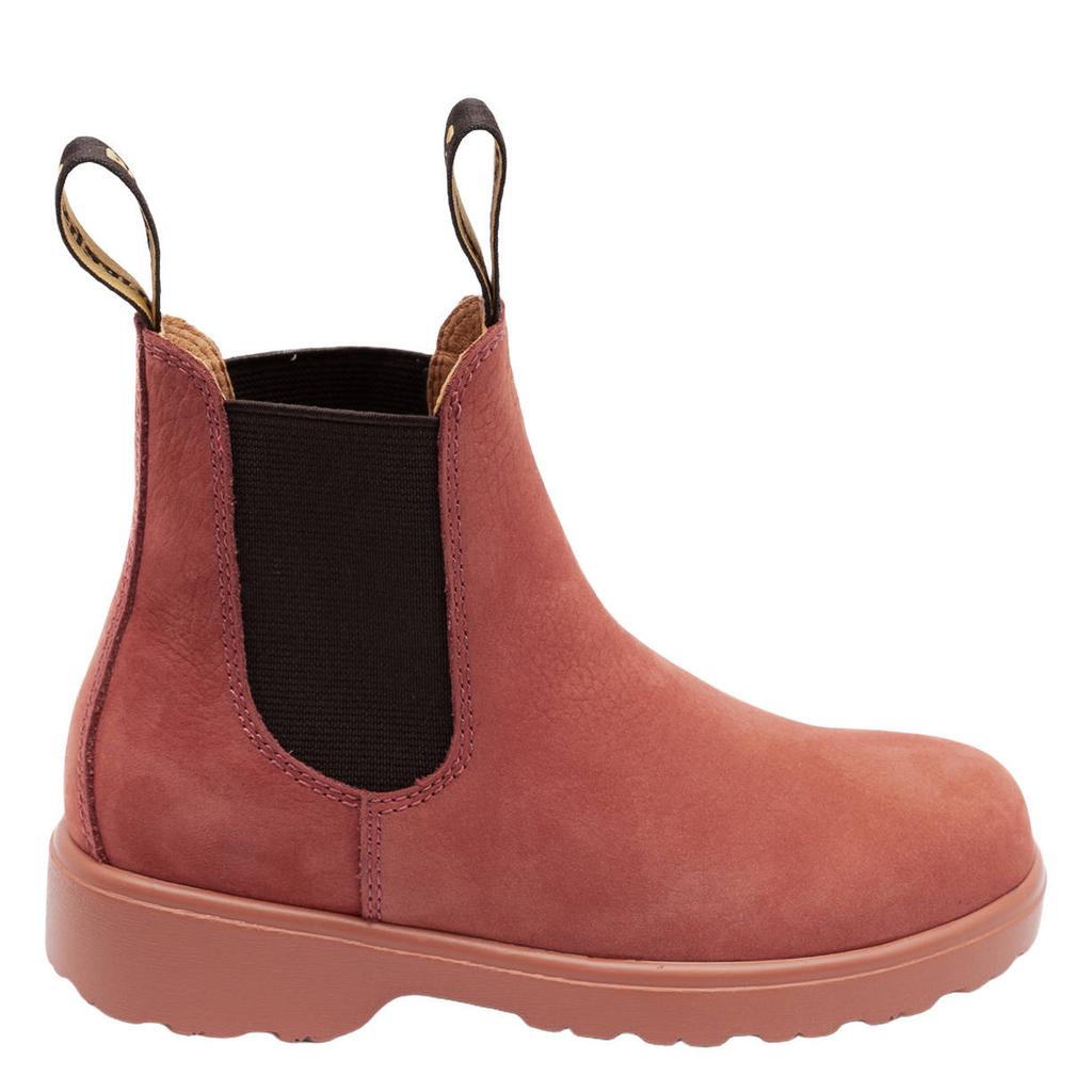 Donker oranje meisjes Bisgaard leren enkelboots met profielzool - van 100% nubuck