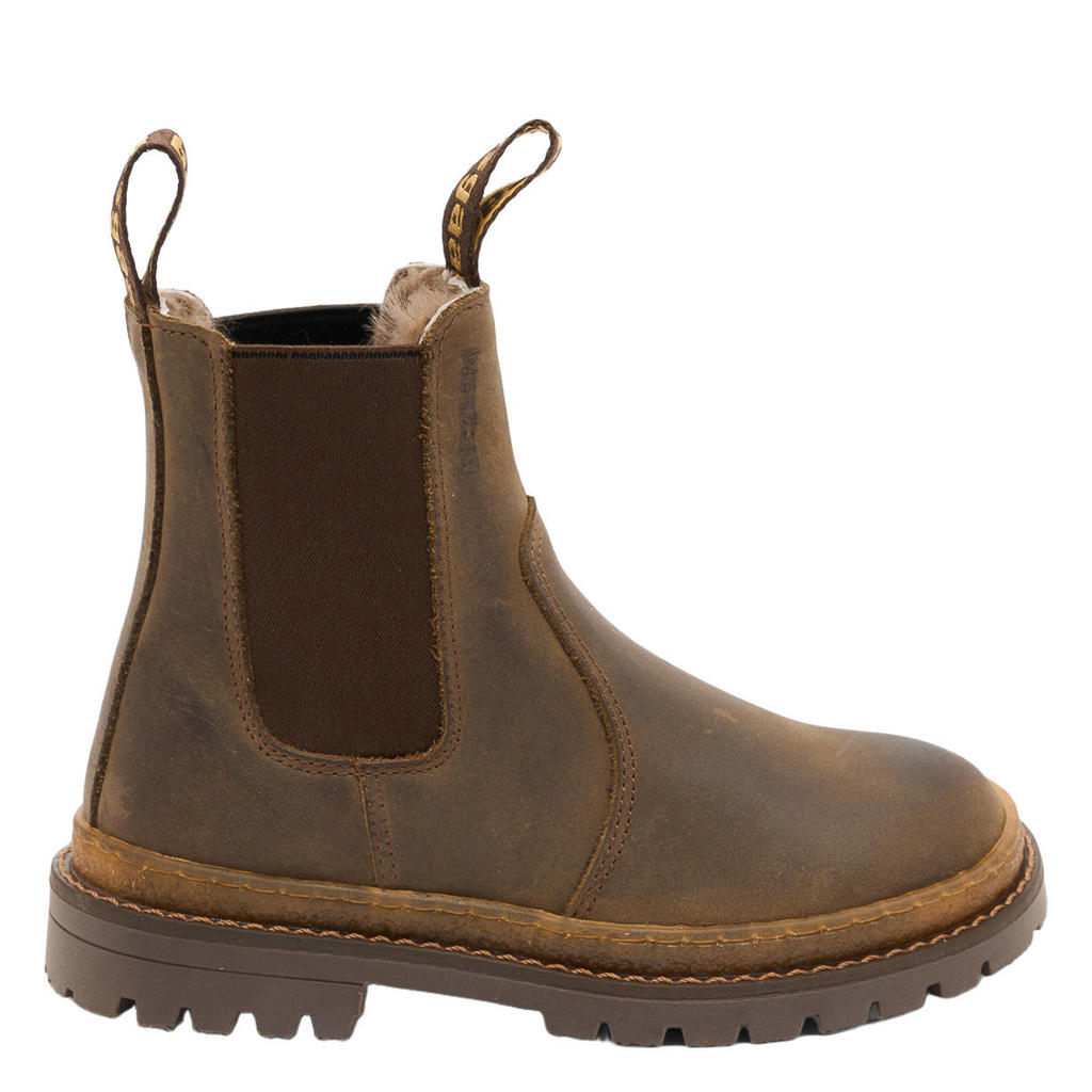 Bisgaard leren enkelboots met profielzool - donkerbruin