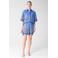 Shoeby straight leg casual short met print en linnen - blauw