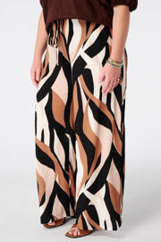 thumbnail: MS Mode viscose wide leg broek Plus Size met print - meerkleurig
