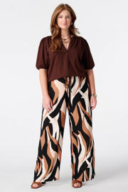 thumbnail: MS Mode viscose wide leg broek Plus Size met print - meerkleurig