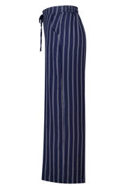 thumbnail: MS Mode viscose wide leg gestreepte broek Plus Size - blauw