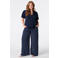 MS Mode viscose wide leg gestreepte broek Plus Size - blauw