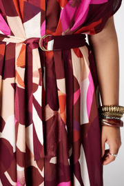 thumbnail: MS Mode jurk met ceintuur, Plus Size en print - meerkleurig